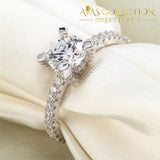 1 Carat Simulated Diamond Engagement Sterling 925 Silver Ring - Avas Collection
