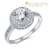1 Carat Round Cut Simulated Diamond Wedding Engagement Sterling 925 Silver Ring - Avas Collection