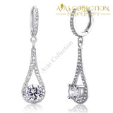1 Carat Simulated Diamond Round Cut 925 Sterling Silver  Dangle Earrings Jewelry - Avas Collection