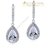 2 Carat Simulated Diamond Pear Cut Dangle Drop Sterling 925 Silver Earrings