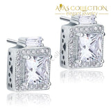 2 Carat Simulated Diamond Vintage Style Stud 925 Sterling Silver Earrings