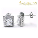 2 Carat Simulated Diamond Vintage Style Stud 925 Sterling Silver Earrings