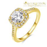 Swarovski Crystal Halo Ring In 18K Gold Plated / 5