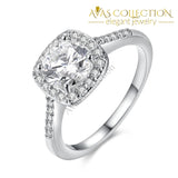 Swarovski Crystal Halo Ring In 18K Gold Plated White / 5