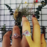 Heart Shape Promise Ring Silver/ Rose Gold - Avas Collection