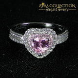 Heart Shape Promise Ring Silver/ Rose Gold - Avas Collection
