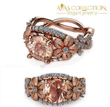 Gp Rose Gold Champagne Flowers Ring Rings