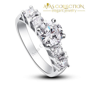 1.8 Carat Round Cut Solid 925 Sterling Silver Engagement Ring / High Polish - Avas Collection