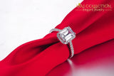 1Ct Emerald Cut Ring 10Kt White Gold Filled Rings