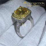 Cushion Cut Ring - Yellow Stone Rings