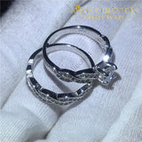 Cross Ring Set White Gold Filled Engagement Rings