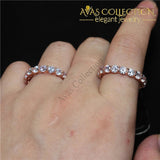 Silver & Rose Gold Finish Eternity Band Rings