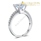 1.5 Ct Princess Cut Micropave 925 Sterling Silver  Engagement /Promise Ring/ High Polished - Avas Collection