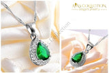 Green Water Drop Pendant Necklace Necklaces
