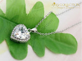18k White Gold Filled Heart Pendant Necklace - Avas Collection