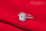 1Ct Emerald Cut Ring 10Kt White Gold Filled Rings