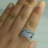 Classic Bridal Set - White Gold Filled Engagement Ring Rings
