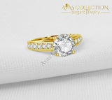 2 Ct Lovers Engagement Ring 10Kt Yellow Gold Rings