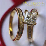 2.55Ct Princess Cut Synthetic Diamonds Wedding Set - Avas Collection