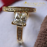 2.55Ct Princess Cut Synthetic Diamonds Wedding Set - Avas Collection