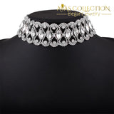 Luxury Hollow Flower Crystal Rhinestone Choker Collar - Avas Collection