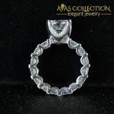 New Luxury Engagement Ring 18K White Gold /925 Solid Silver Rings
