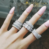 Solid 925 sterling silver   & White Gold Filled eternity Ring for Women - Avas Collection