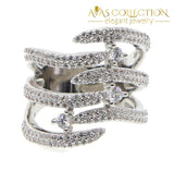 European Luxury Jewelry Sparking Bling Silver 2 / 7 Sets