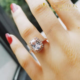 Rose Gold/ Silver Engagement Ring/ Promise Rings - Avas Collection