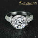 925 Sterling Silver Luxury Twisted Engagement Ring / Simulated Diamonds Rings
