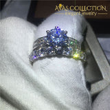 18k White Gold Filled Wedding set - Avas Collection