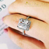 2019 New Design 925 Sterling Silver Rectangular Cut R5043 Engagement Rings