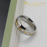 10Kt White Gold Filled Couples Set Rings