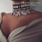 Crystal/ Rhinestone Choker Necklace - Avas Collection