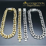 Iced Out Miami Chain Set Pendant Necklaces