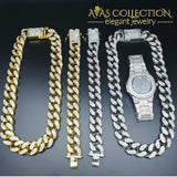 Iced Out Miami Chain Set Pendant Necklaces