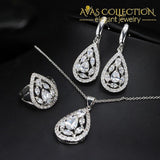 Elegant 3 Piece Necklace Earring Ring Set Jewelry Sets