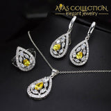 Elegant 3 Piece Necklace Earring Ring Set Jewelry Sets