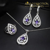 Elegant 3 Piece Necklace Earring Ring Set Jewelry Sets