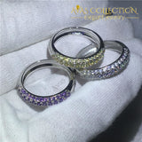 3 colors/ 10k White Gold Filled Eternity Ring - Avas Collection