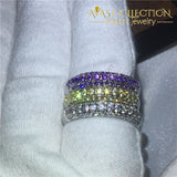 3 colors/ 10k White Gold Filled Eternity Ring - Avas Collection