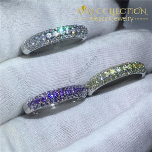 3 colors/ 10k White Gold Filled Eternity Ring - Avas Collection
