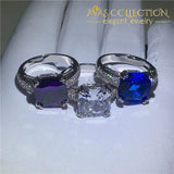 3 Colors Handmade Cushion Cut 4Ct Engagement Rings