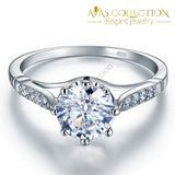 2 Carat Round Cut Ring Solid 925 Sterling Silver Engagement Ring/Promise Ring - Avas Collection