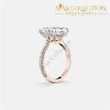 5 Carats Oval Cut Rose Women Wedding Rings Engagement Ring