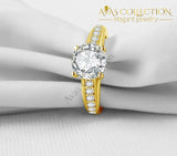 2 Ct Lovers Engagement Ring 10Kt Yellow Gold Rings