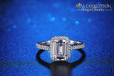 1Ct Emerald Cut Ring 10Kt White Gold Filled Rings