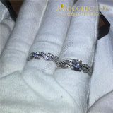 Cross Ring Set White Gold Filled Engagement Rings