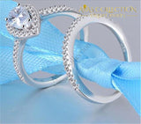 2Ct Pear Cut Wedding Set Rings