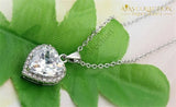 18k White Gold Filled Heart Pendant Necklace - Avas Collection